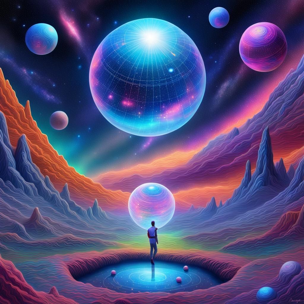 Intergalactic Baseball Game: Holographic Cosmic Illustration