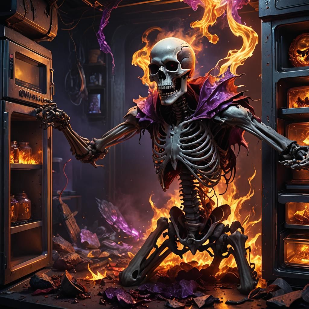 Vampire Skeleton's Bloody Battle: A Dark Fantasy Masterpiece