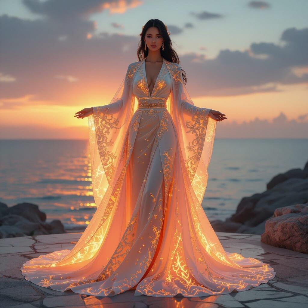 Ethereal Dawn Robe of Celestial Silk