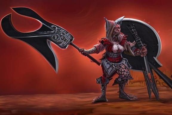 Surreal Red Goblin Warrior