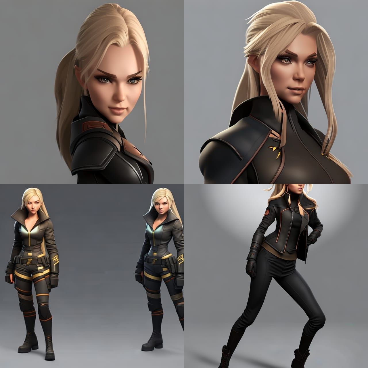 Girl in Combat Jacket: Pixar-Style 3D Digital Art