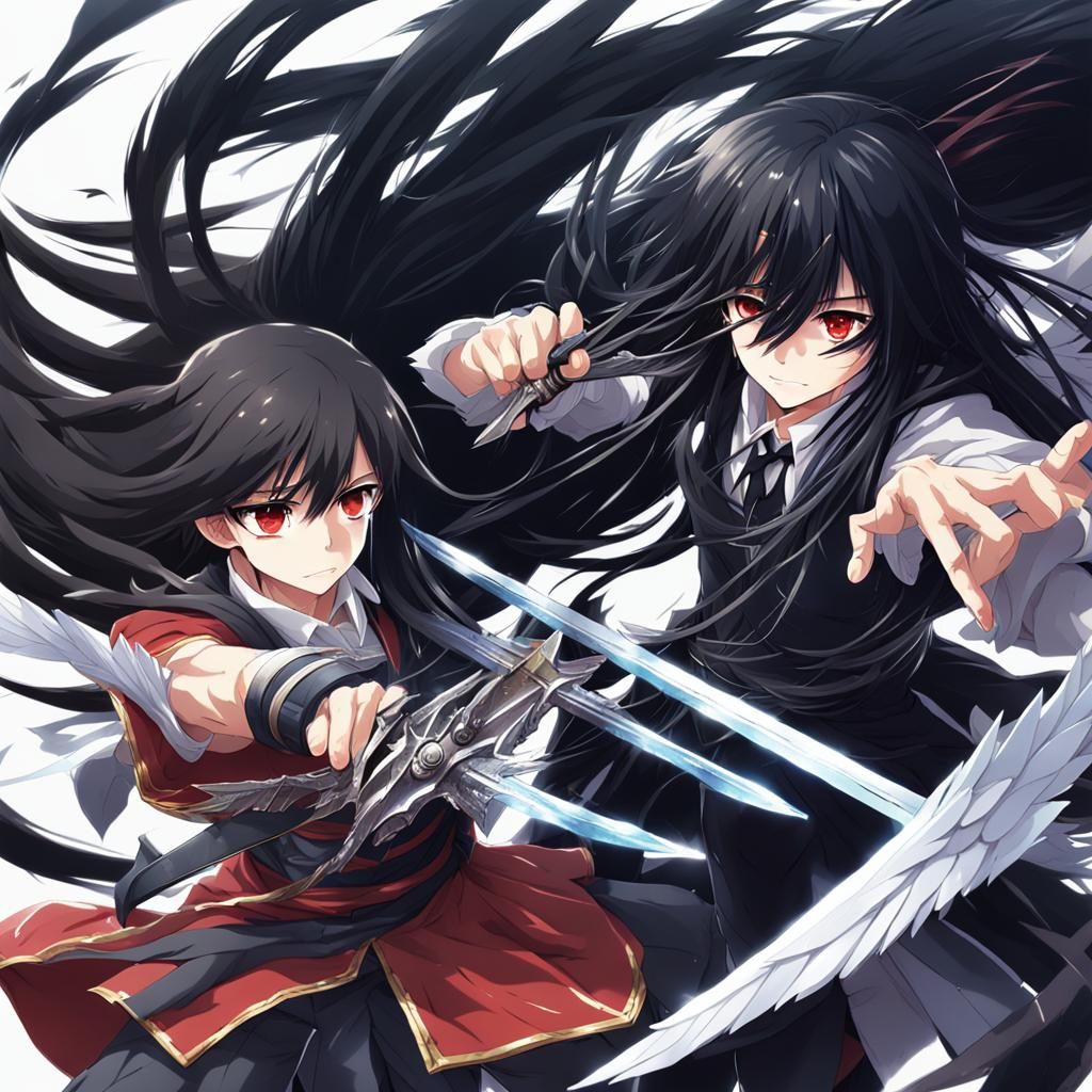 Anime-Style Battle: Winged Girl vs. Evil Overlord