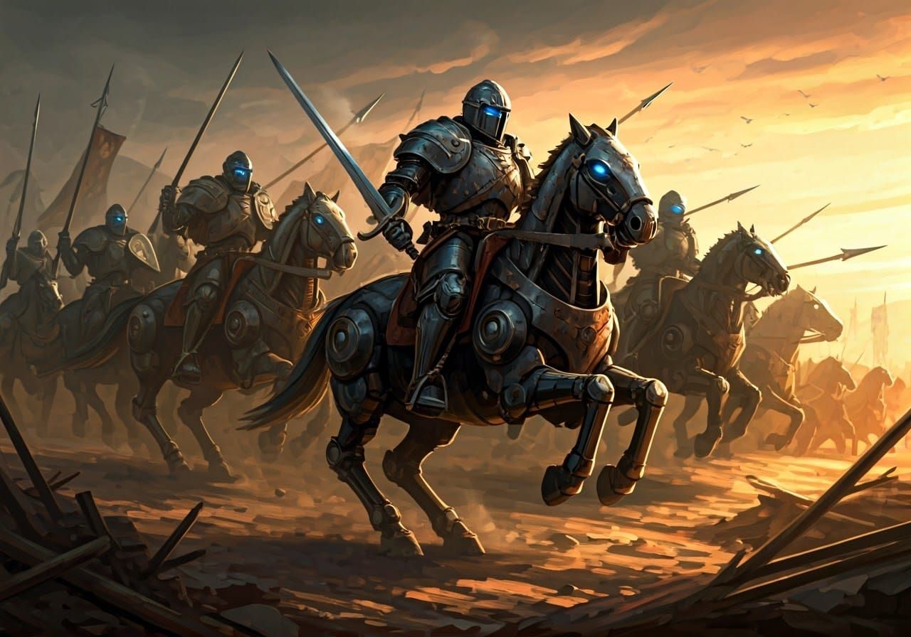 A medieval mechanical army.