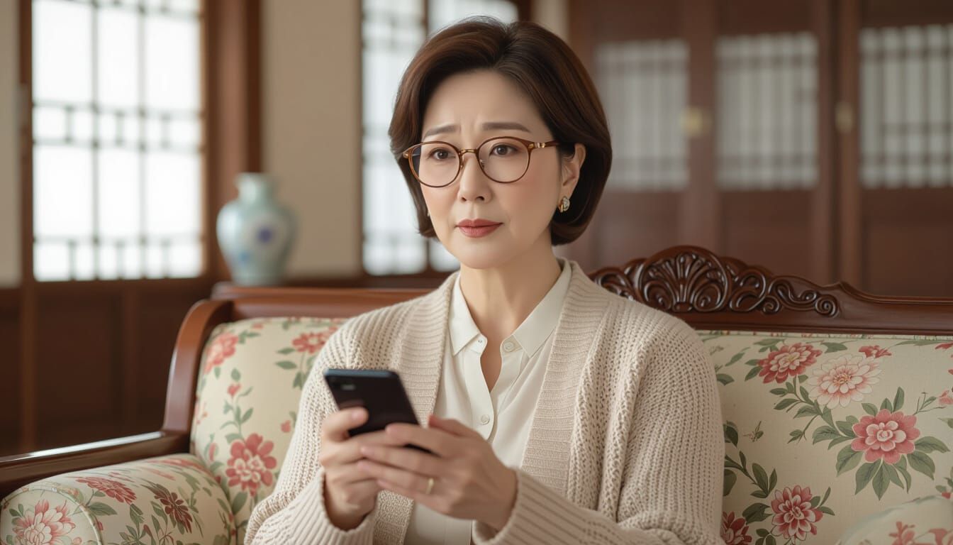 Photorealistic Korean Woman in Traditional Living Room