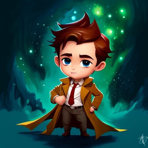 Adorable Chibi John Constantine in Splash Art Style