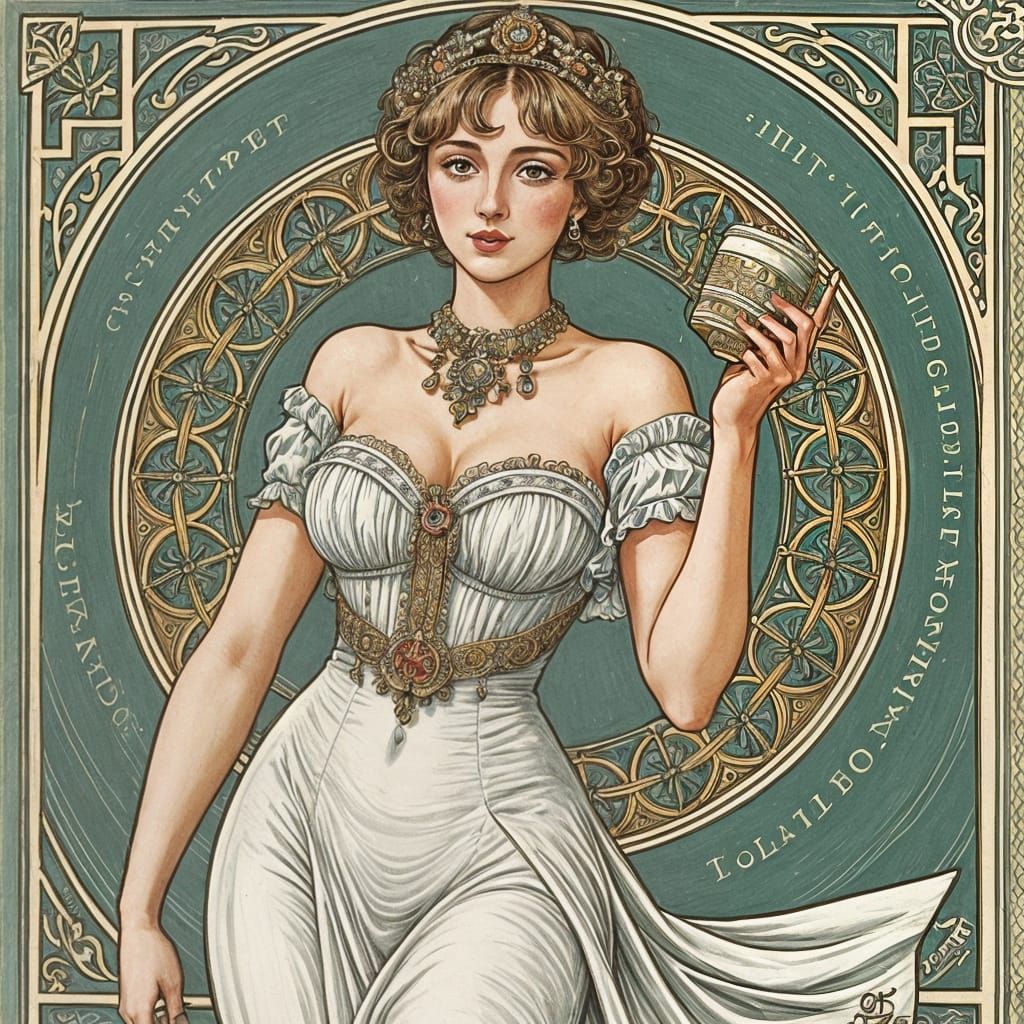 Elegant Woman in Aesthetic Style Portrait