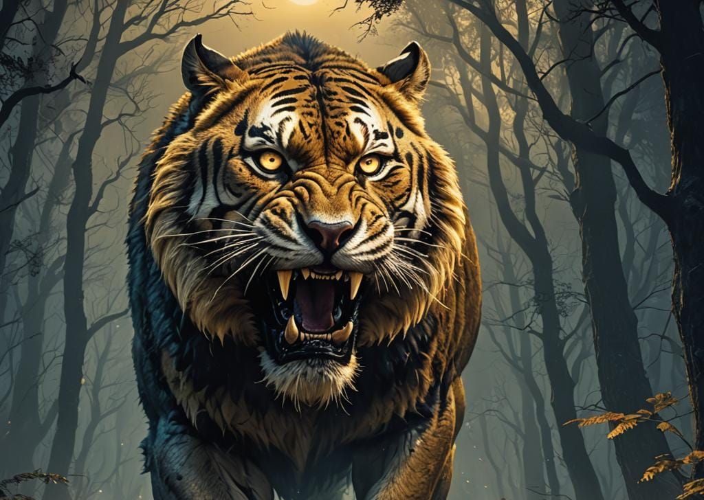 1970s Horror Poster: Sabertooth ManTiger