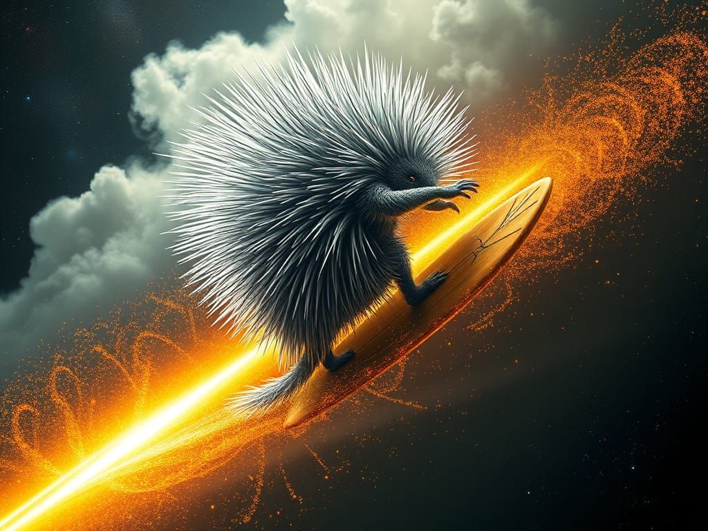 Celestial Surfer in Luminous Cosmic Waves