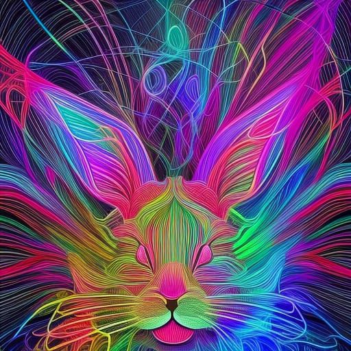 Neon Bunny Rabbit with Gradient Strings
