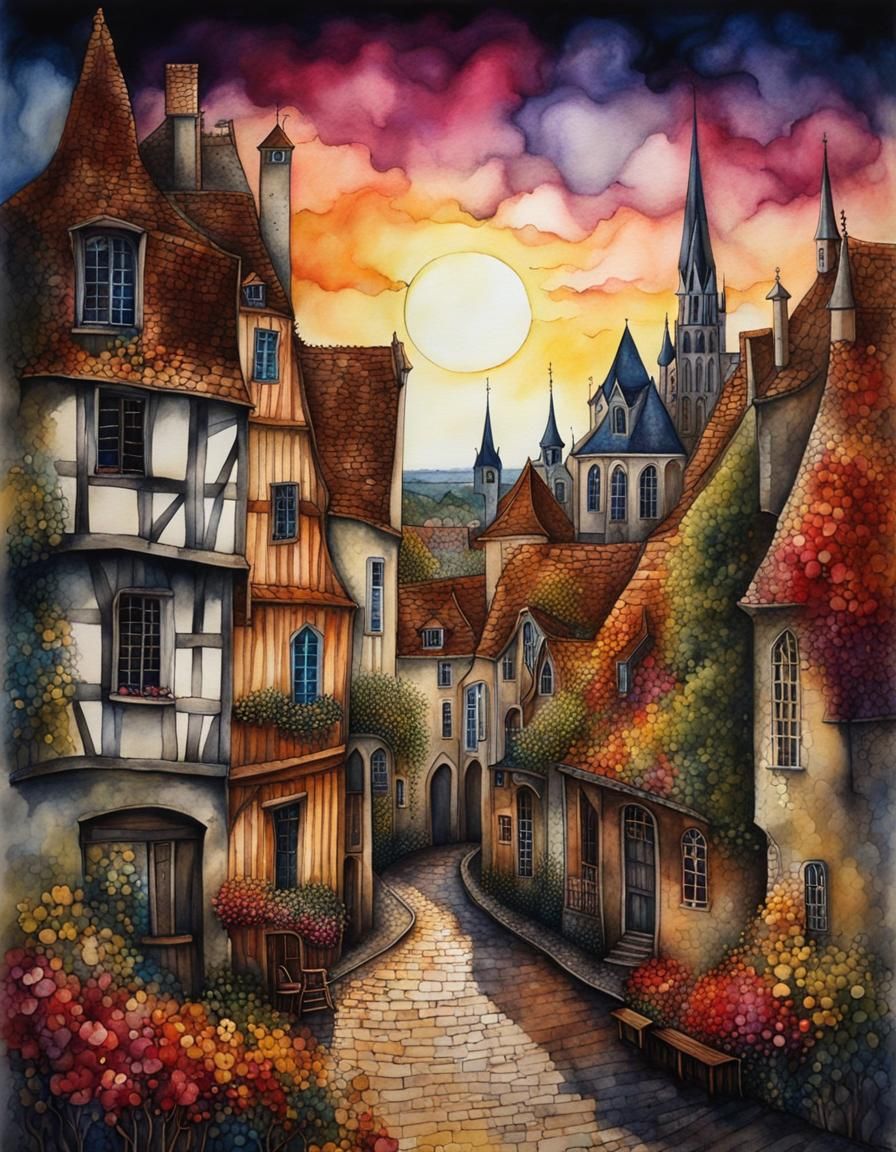 Surreal Coffee Time in Fantasy Auxerre