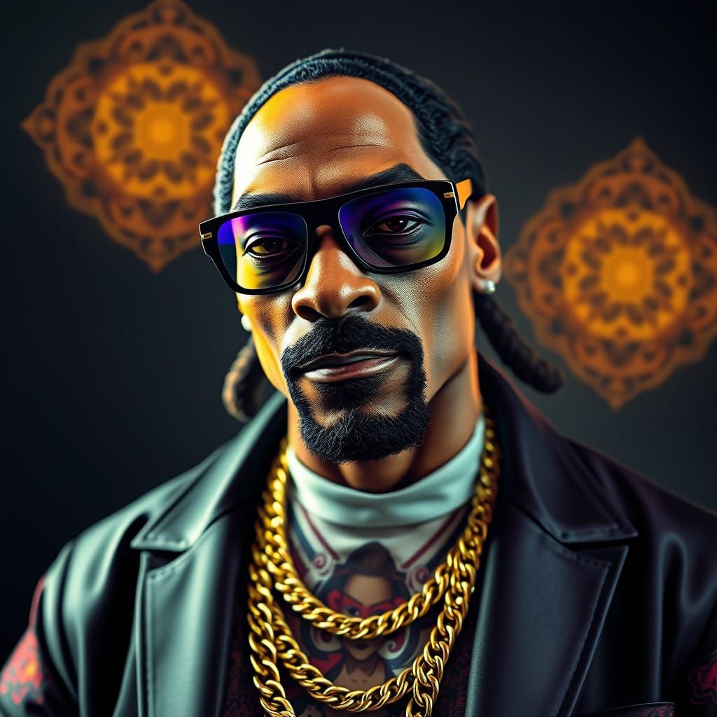 Snoop Dog in a Dazzling Art Nouveau-Inspired Portrait