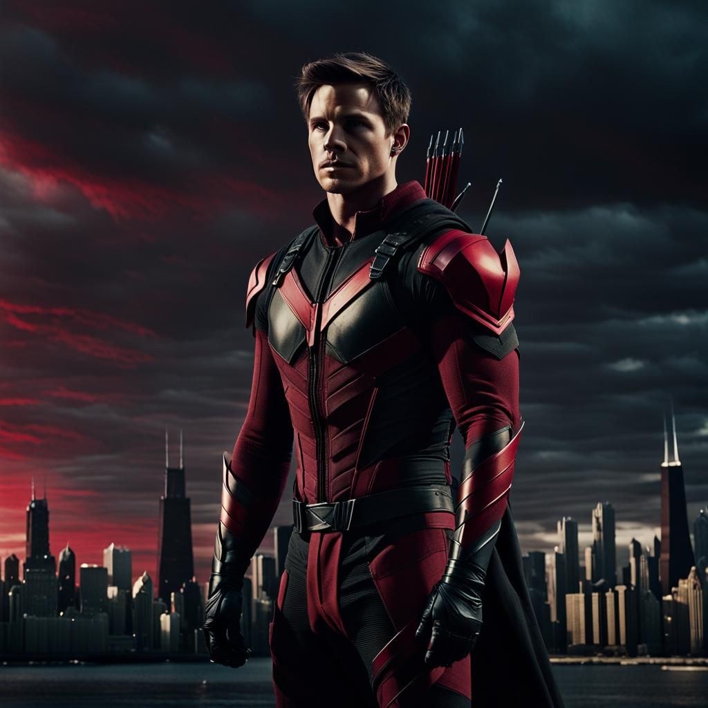 Heroic Superhero in Chicago at Dawn: Film Still