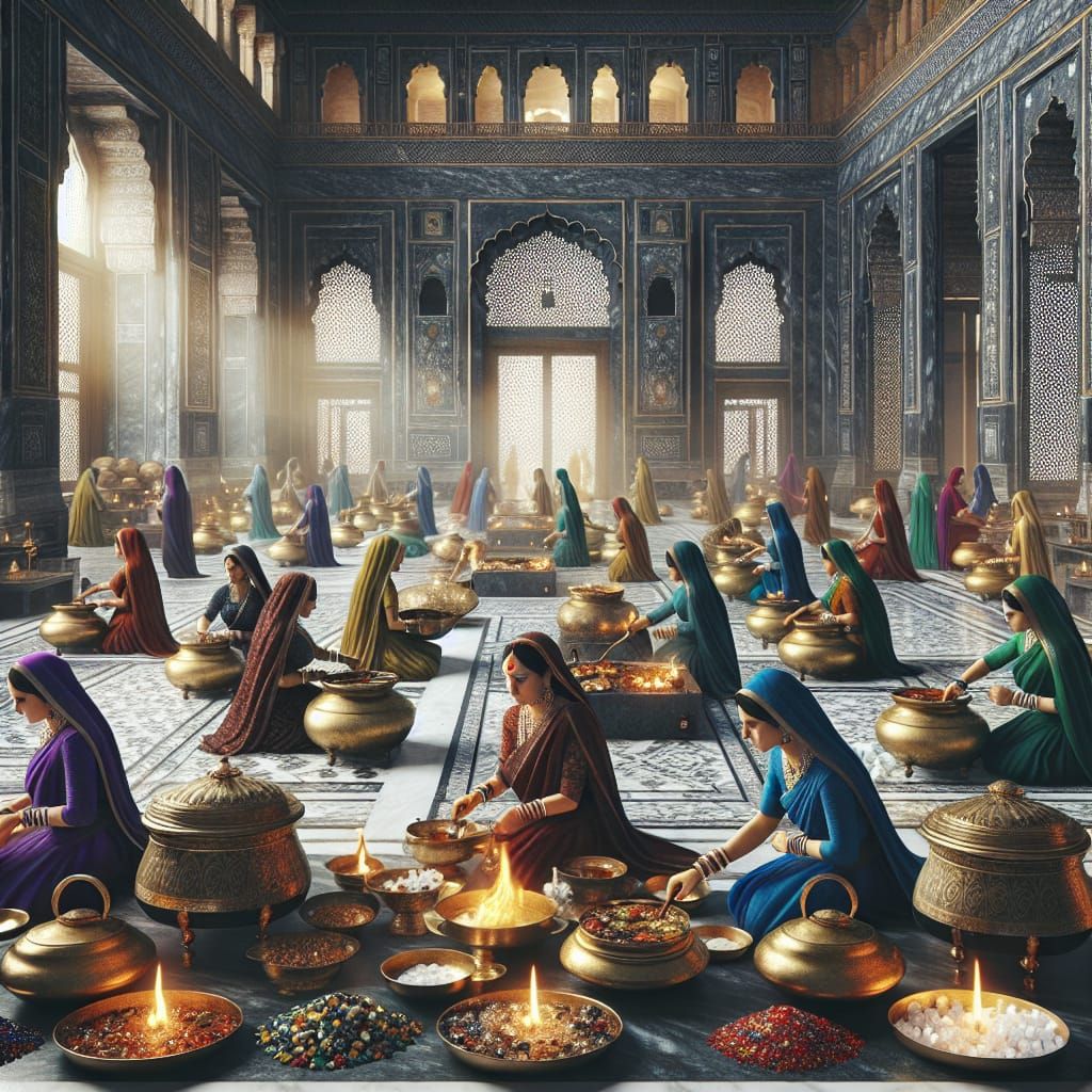 Ancient Indian Royal Kitchen Scene