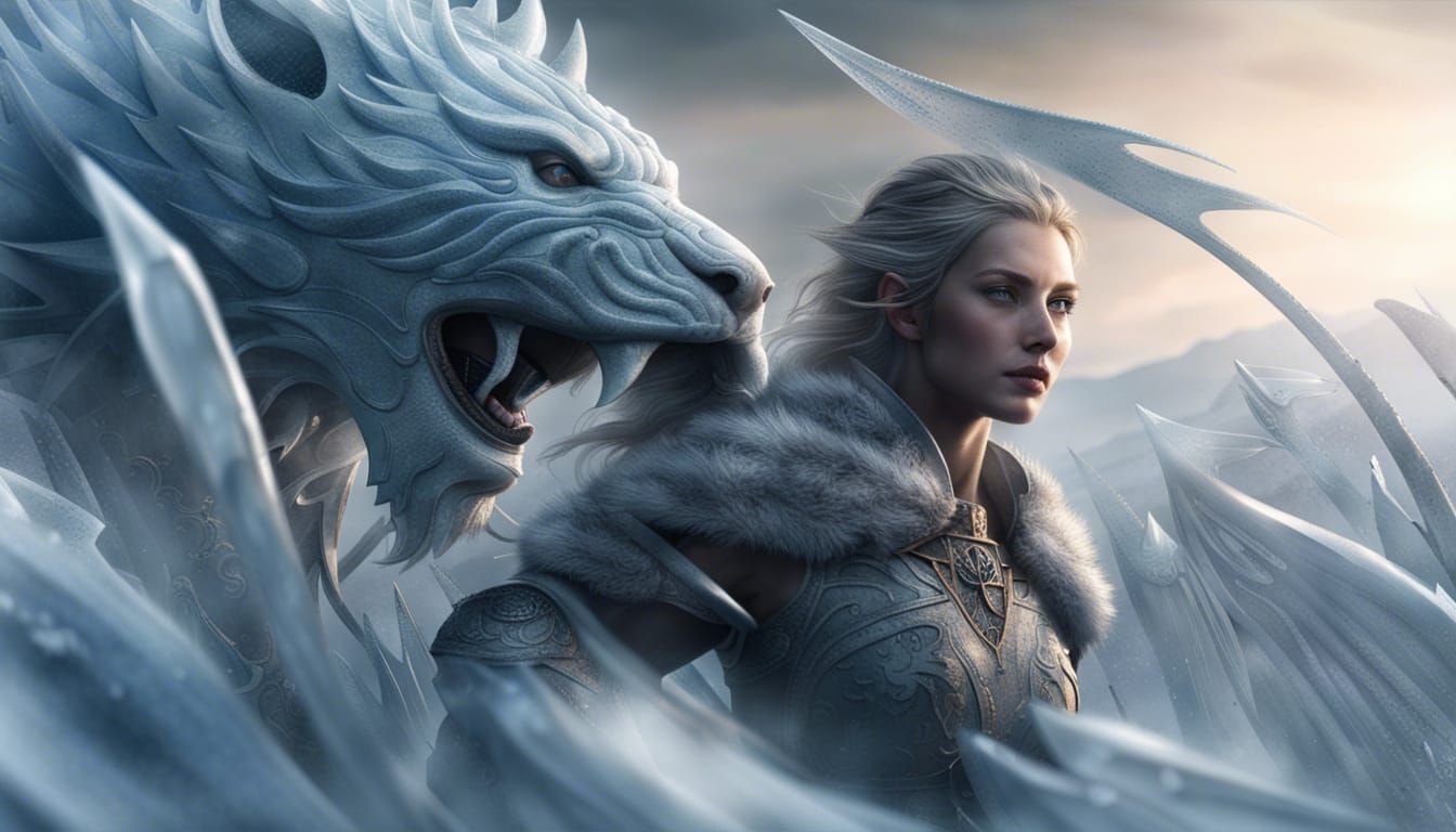 Icy Lady Freezes Warriors: Digital Matte Painting