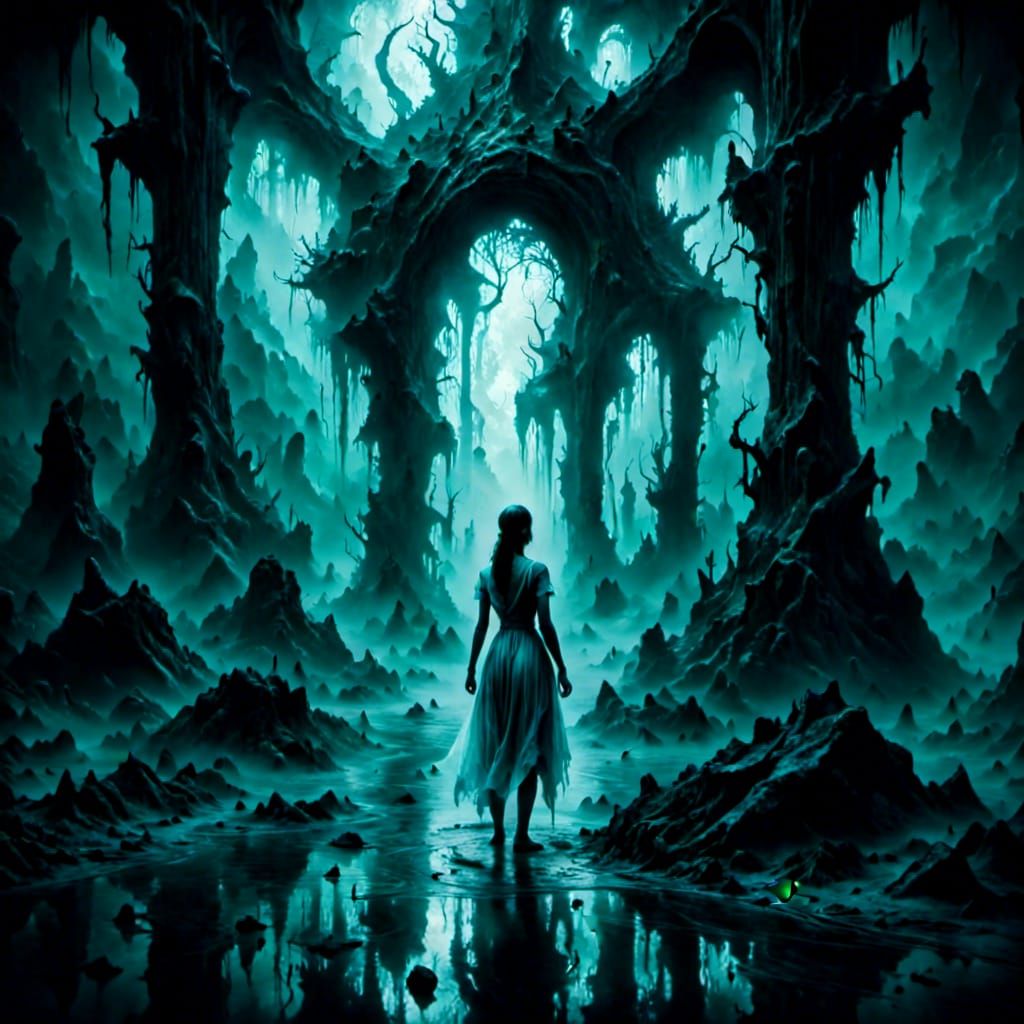 Surreal Double Exposure with Glowing Runes