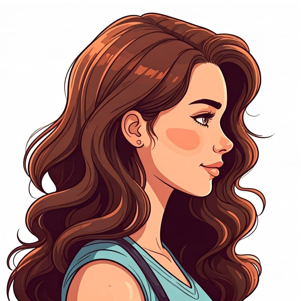Portrait of a Teenage Girl in Digital Art Style