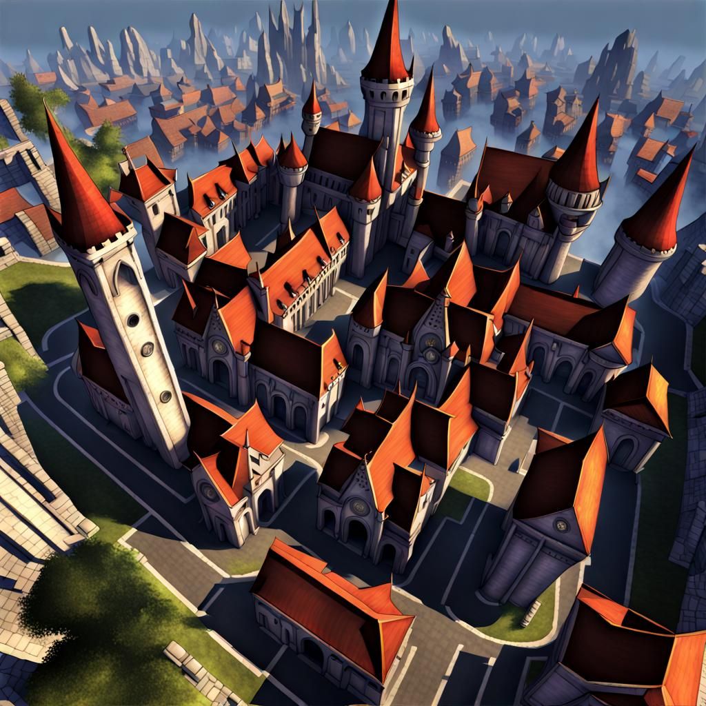 Magical Medieval City of Heroes: Top-Down Dark Fantasy