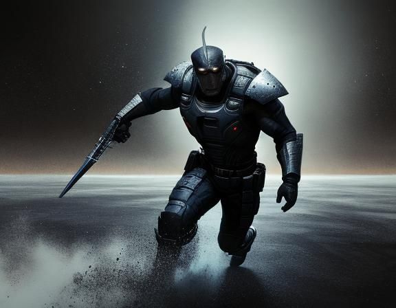 Nanopunk Superhuman in Combat Arena: Digital Comic Art