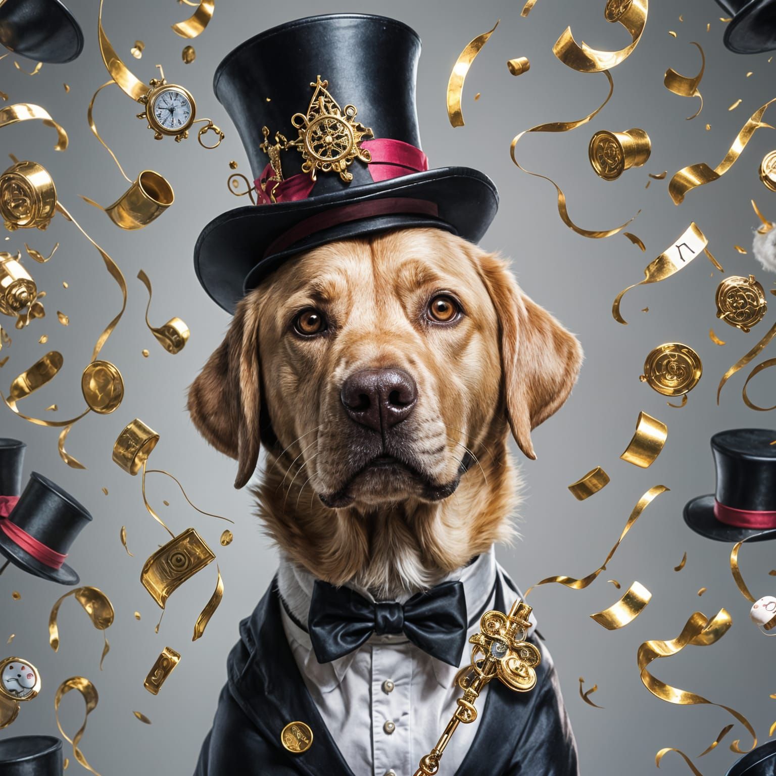 Labrador Magician Portrait in Digital Art Style