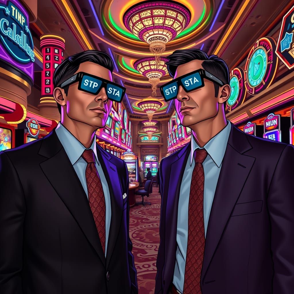 High Rollers Navigate Neon Casino with AI Glasses