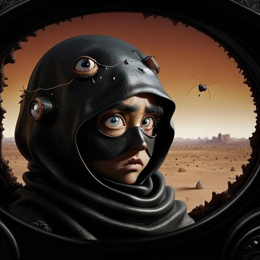 Surreal Desert Blob Covered in Ants