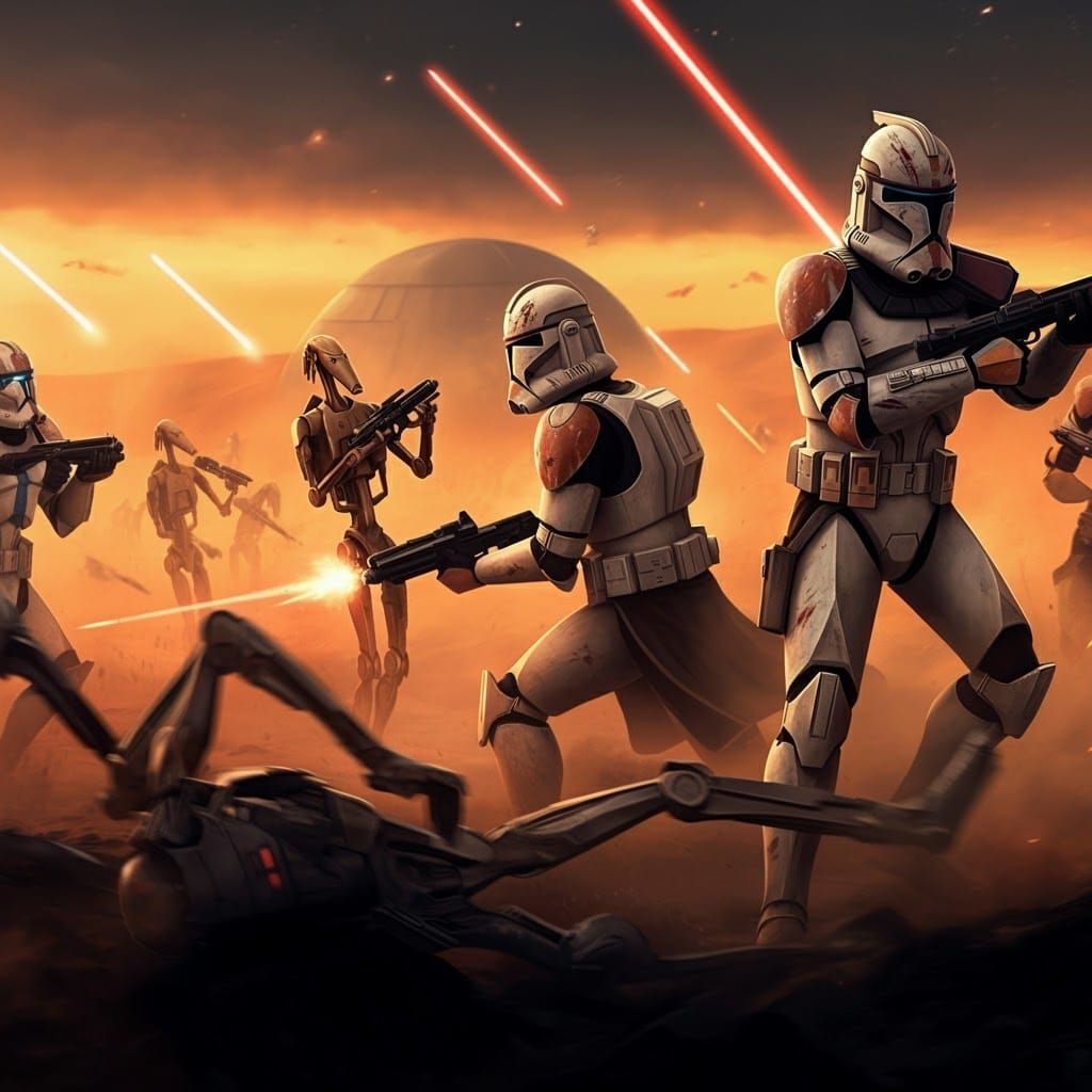 Clone Troopers in Battle of Geonosis Matte Painting