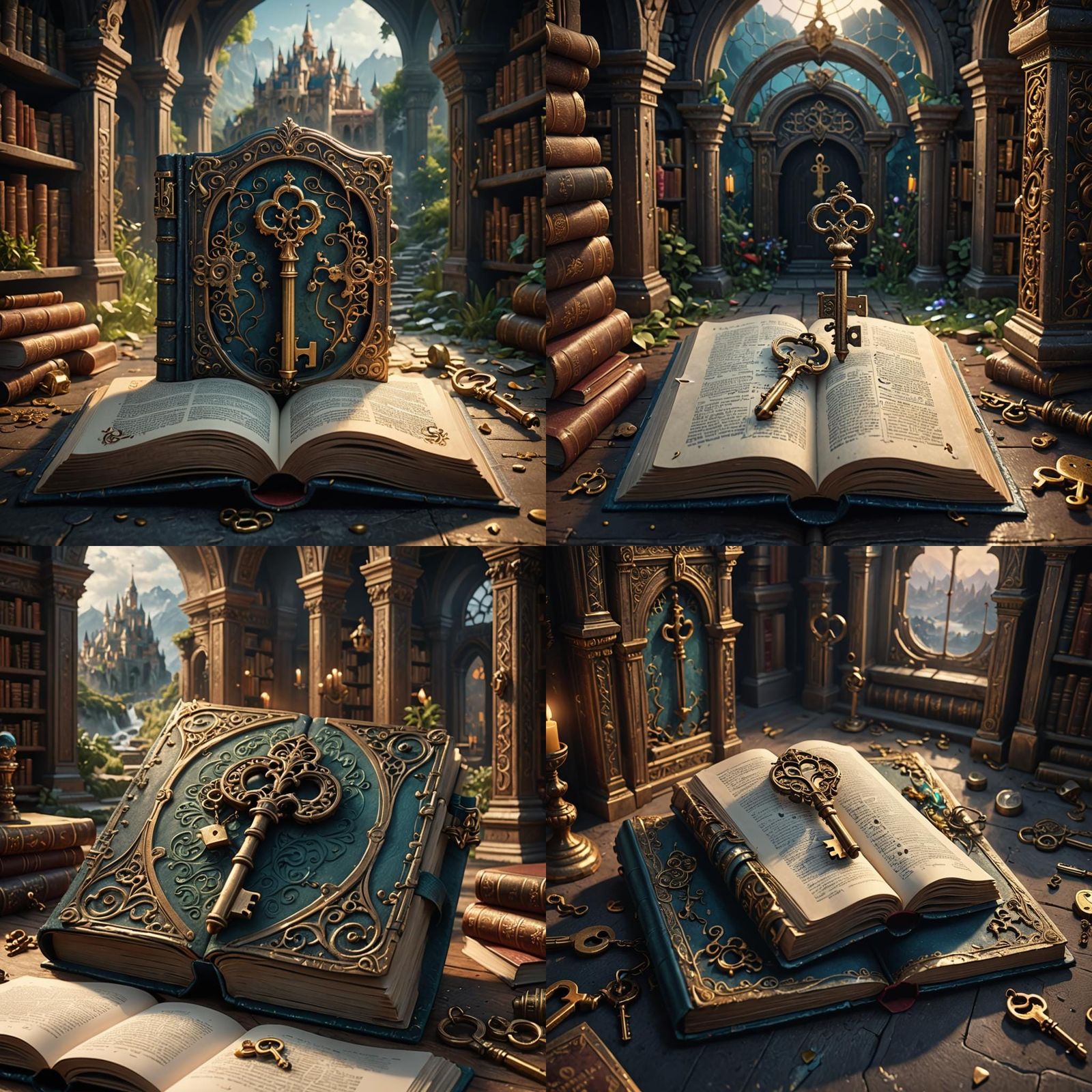 Open Book Reveals Key: Fantasy Concept Art