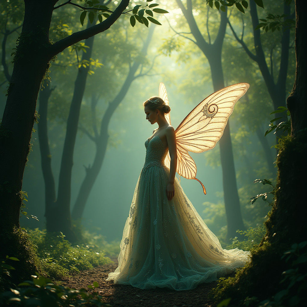 Enchanting Fairy in Ancient Forest