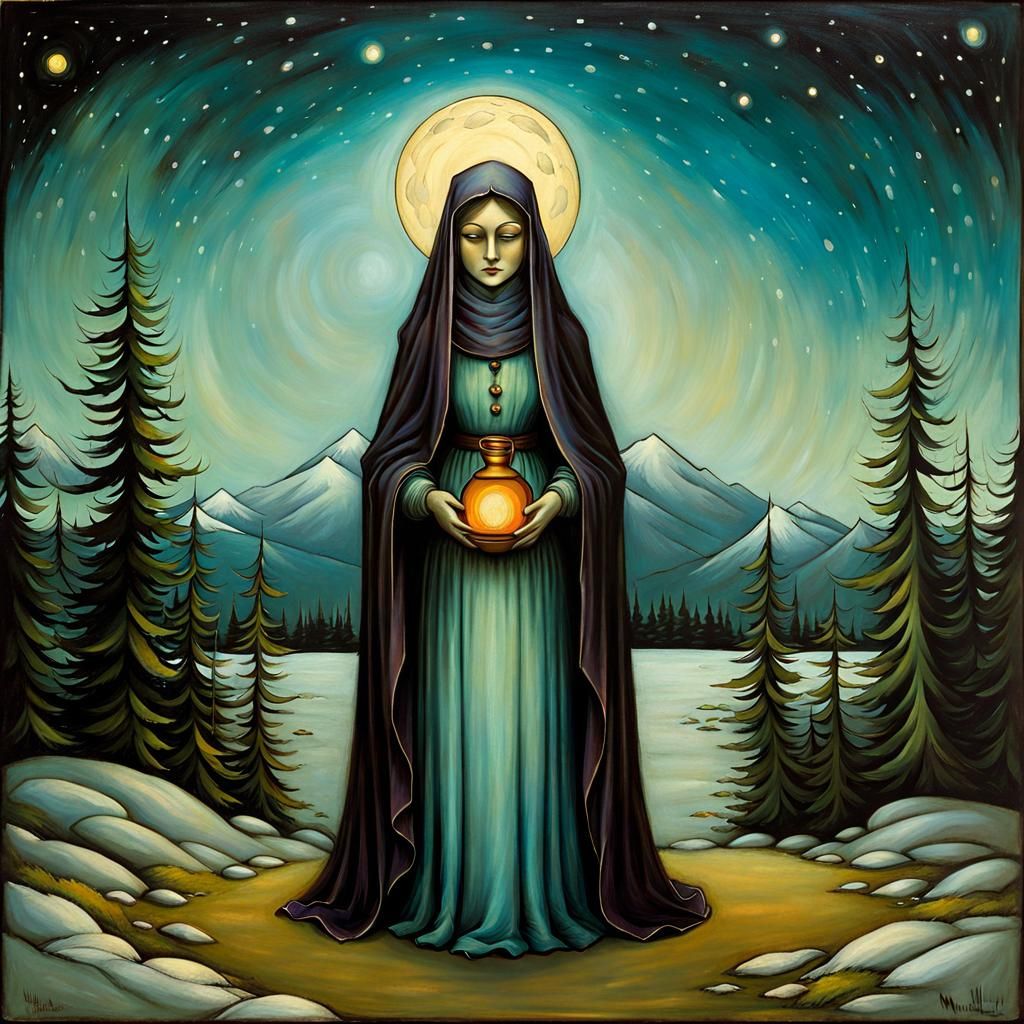 Introspective Portrait Inspired by Lowbrow Art