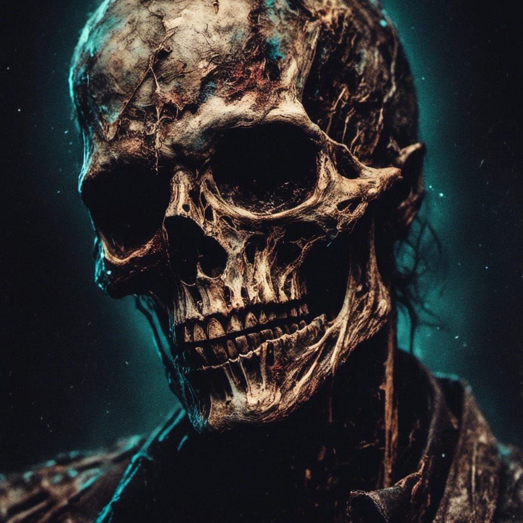 Zombie Skeleton Portrait in Cinematic Style