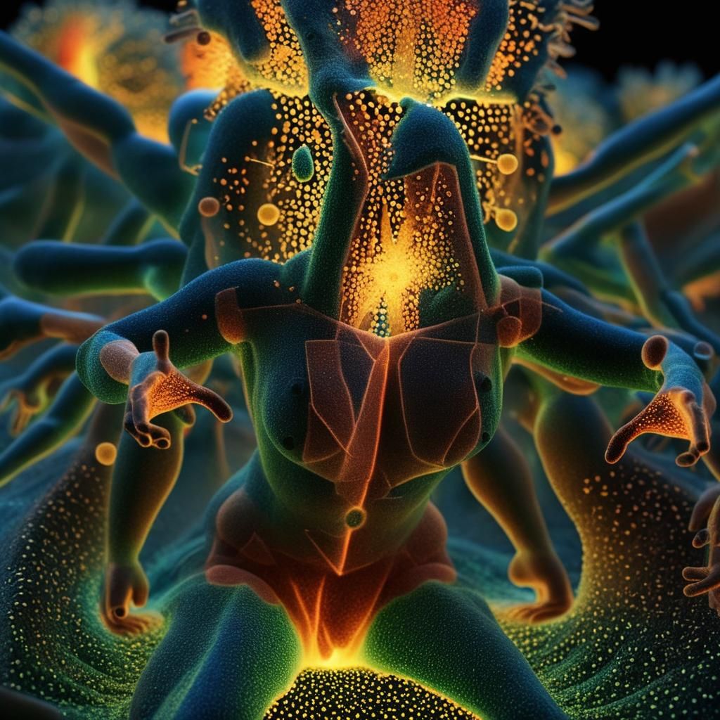 Vibrant Pointillist Quantum Particulates in 3D