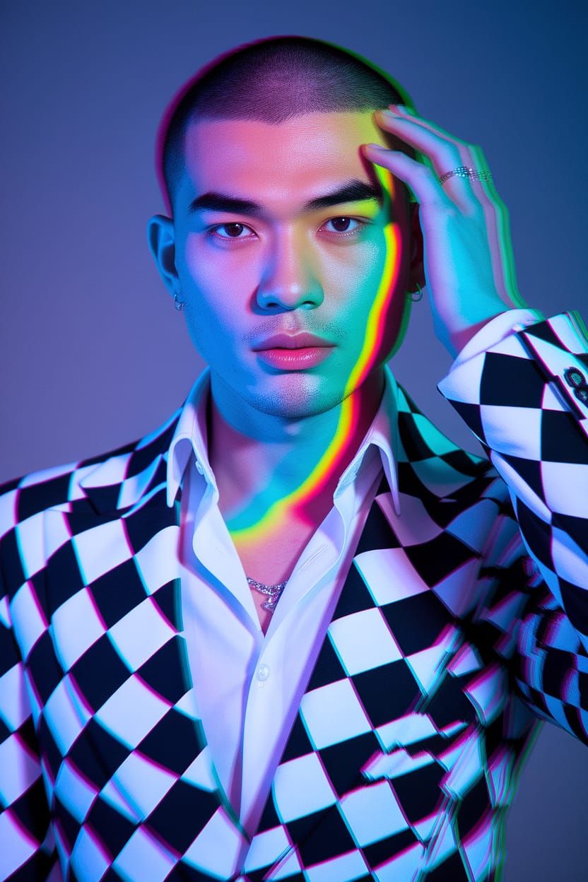 Realistic Portrait Masterpiece in Glitch Art