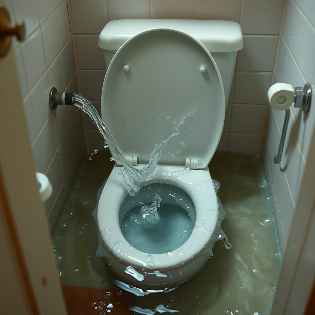 Hyperrealistic Bathroom Emergency Scene in Photorealistic St...