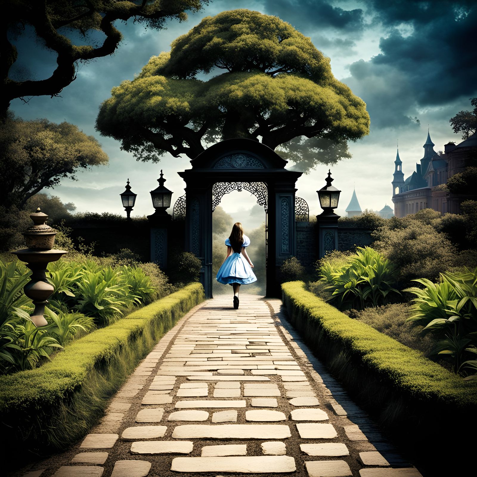 Alice in Wonderland: Vintage Grunge Dreamscape