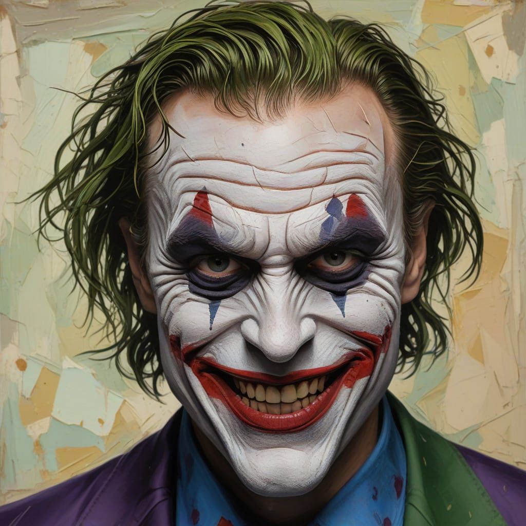 Realistic oil painting. Impasto. A smiling portrait of the J...