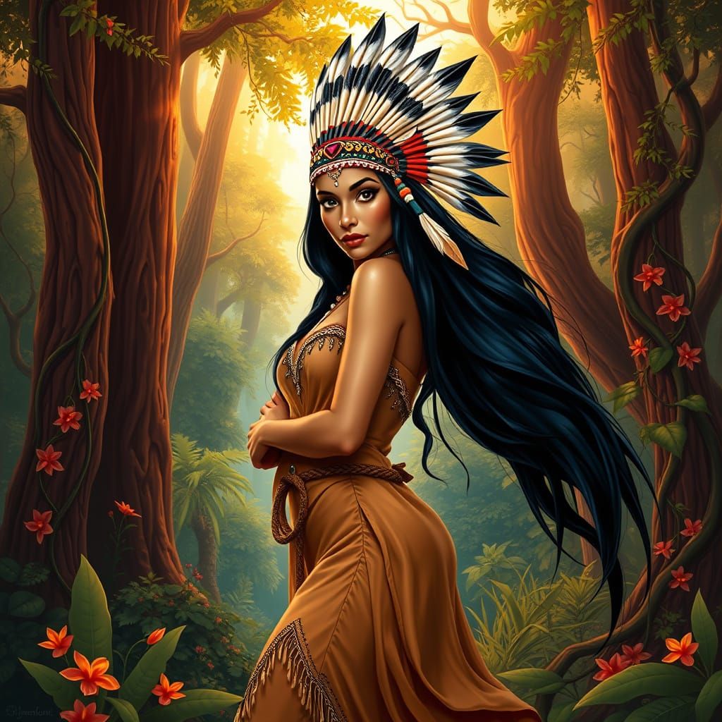 Hyperrealistic Disney Princess Pocahontas Pin-Up