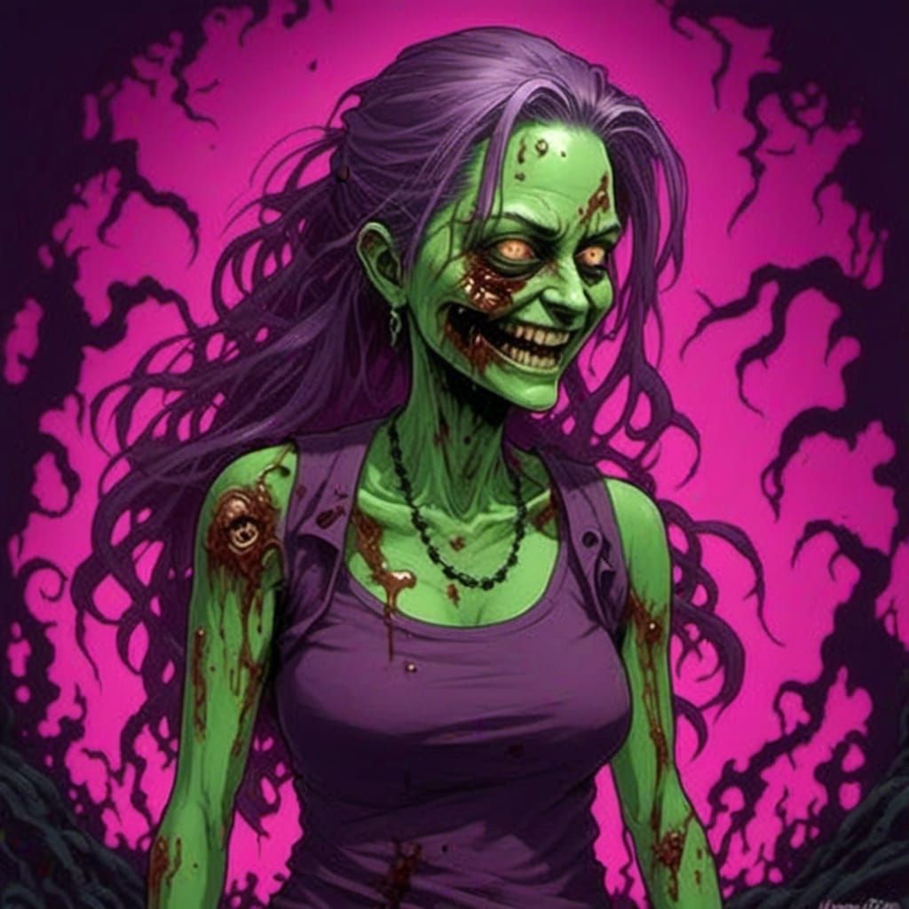 Surreal Zombie Bride in Decay