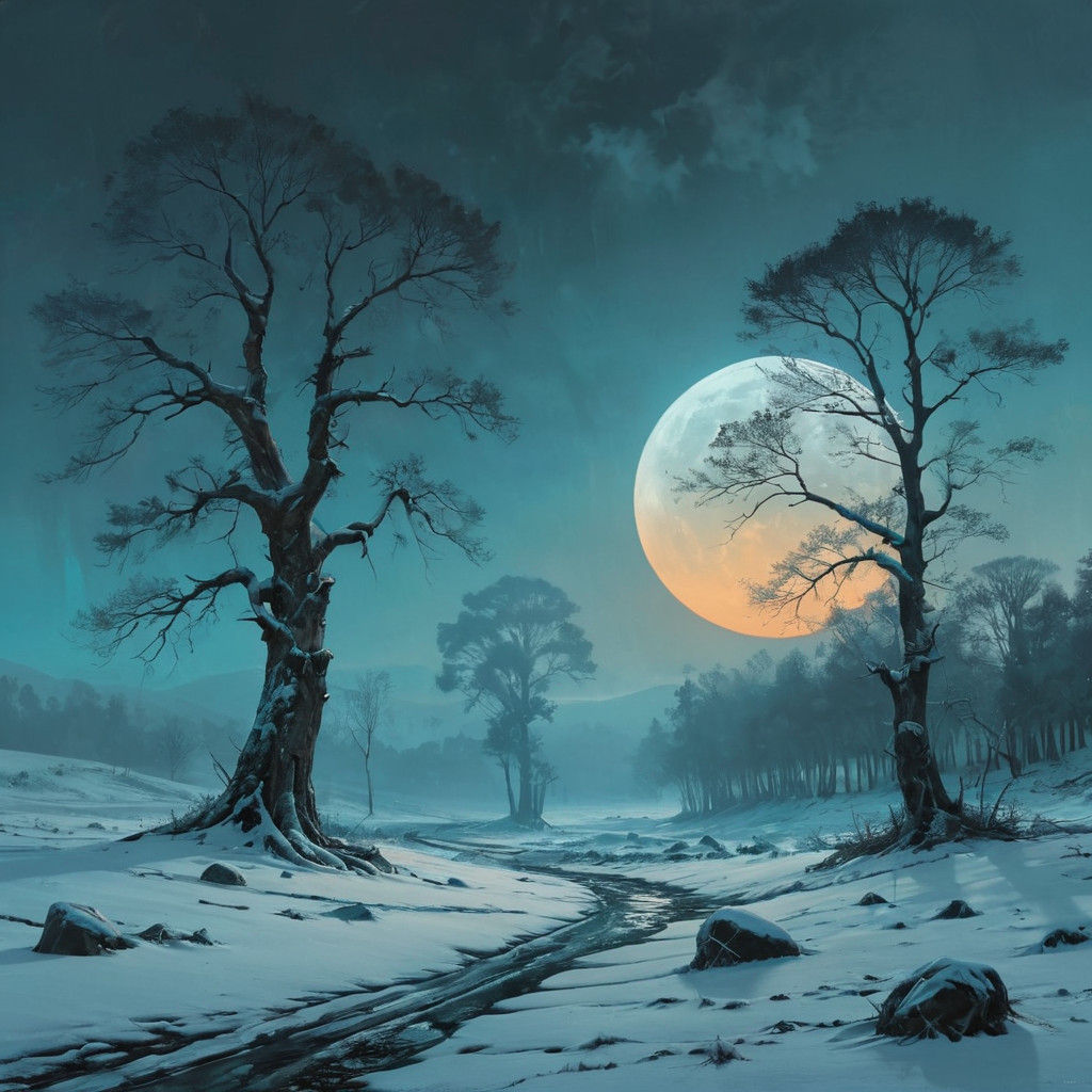 Frozen Winter Wonderland in Icy Blues