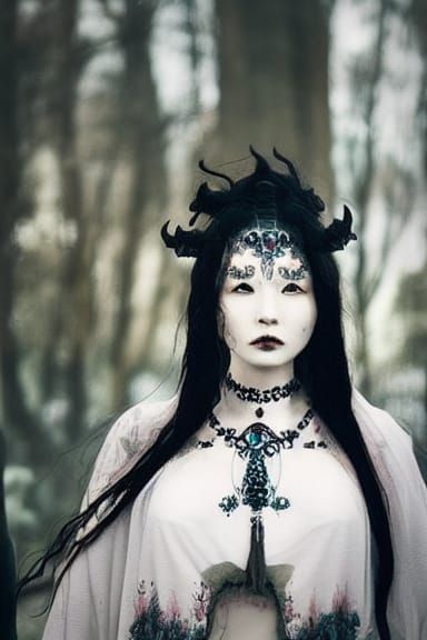 Ethereal Goddess in Asian Horror Style