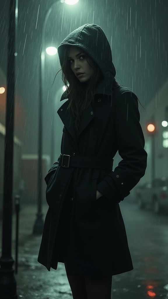 Rainy Cityscape in a Gritty Urban Style