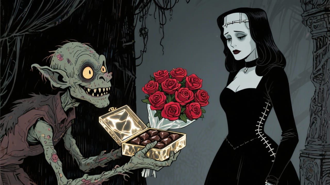 Goblin's Gothic Valentine's Gift to Bride of Frankenstein