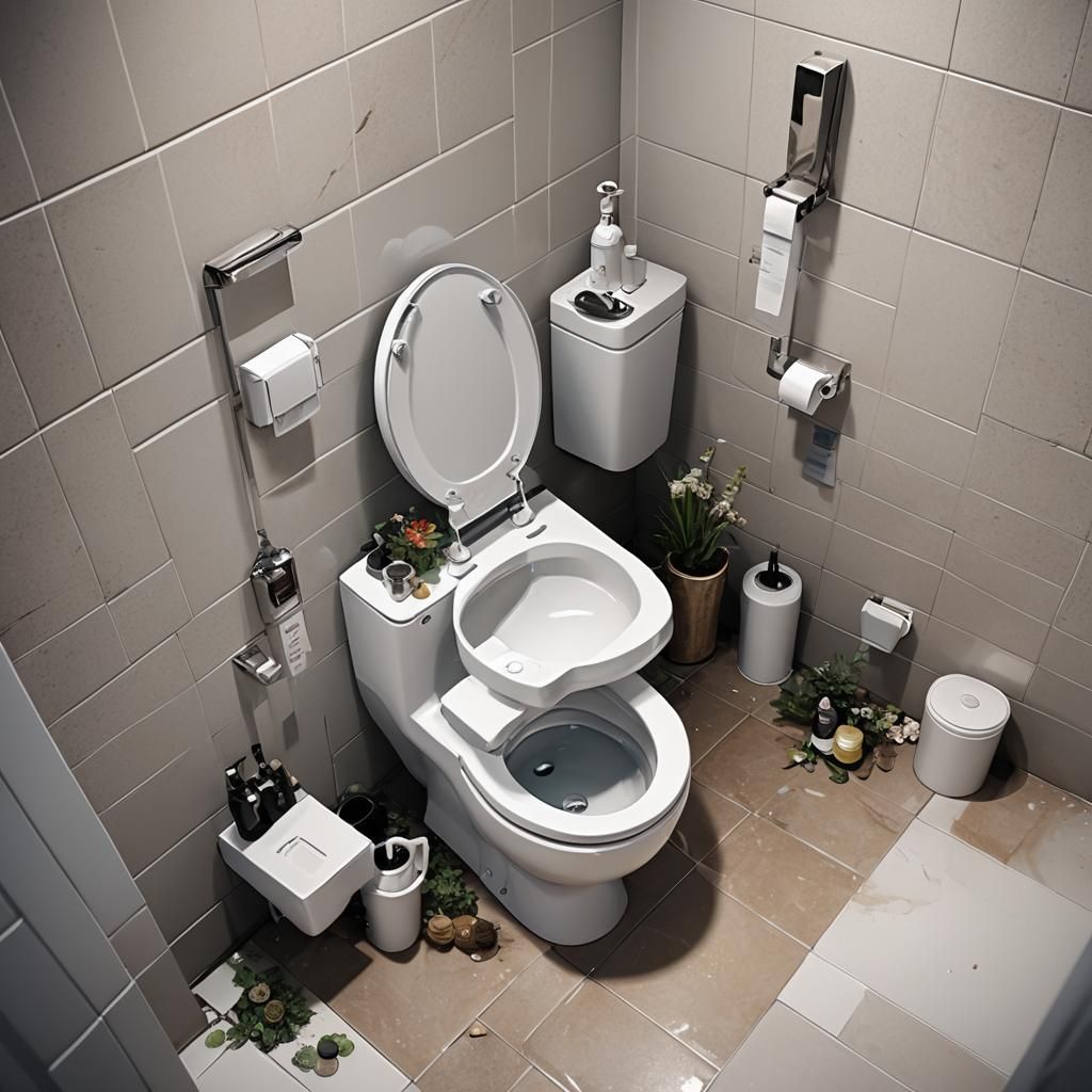 3D Anime Toilet Concept Art in 8K