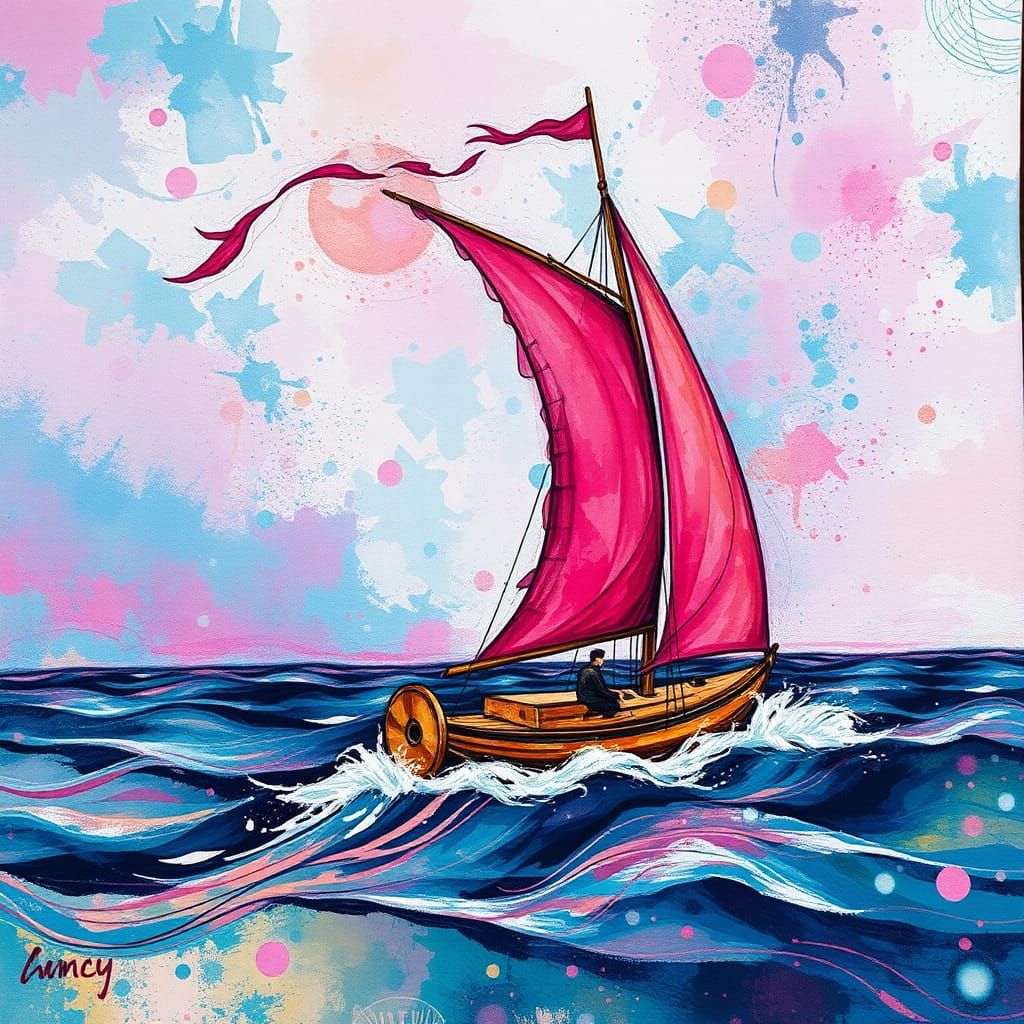 Abstract Jazz Expressionist Batik Fabric Art