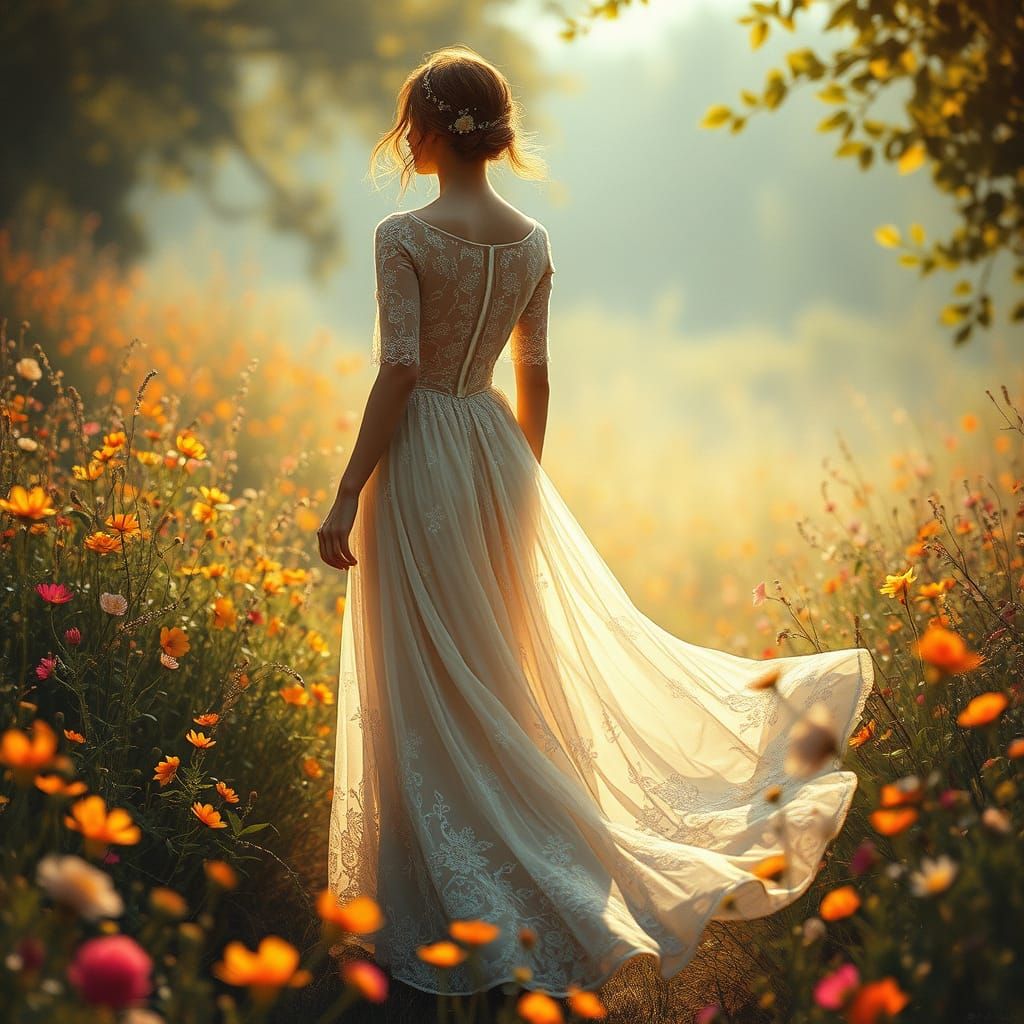 Whimsical Floral Fantasy in Dreamlike Atmosphere