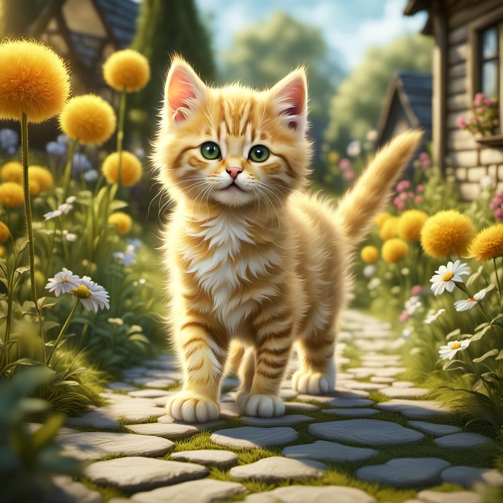 cute yellow kitten