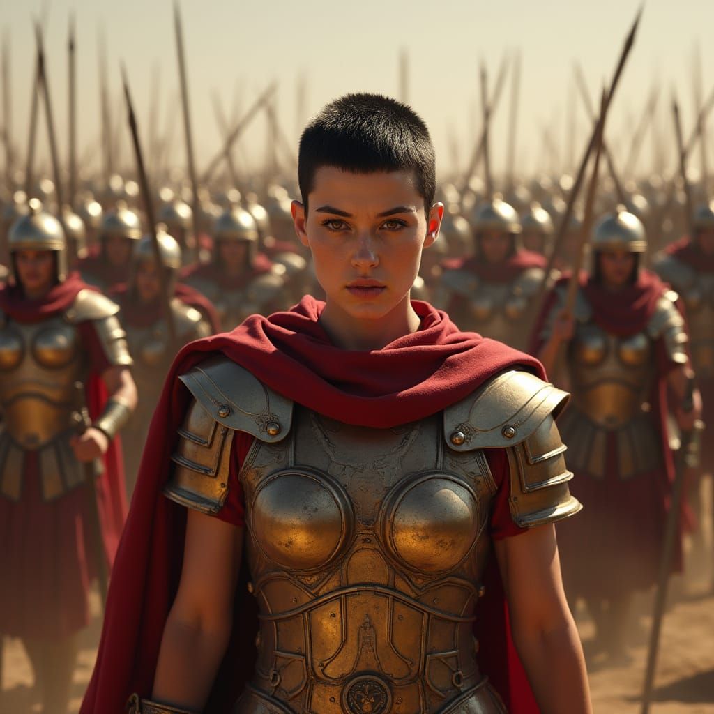 Fierce Roman Centurion Queen Leads Legion