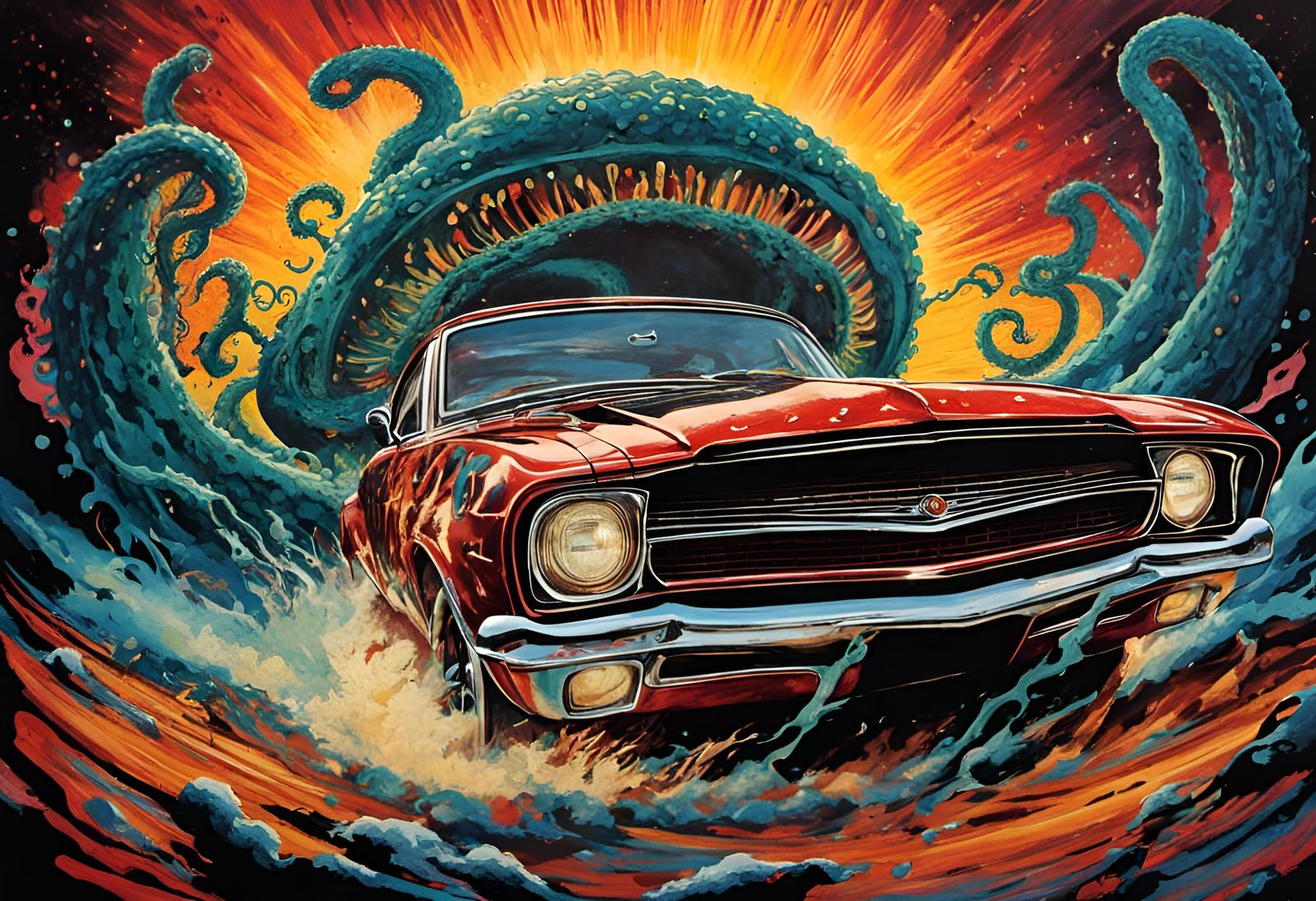 Eldritch Horror Car in Punk Rock Style