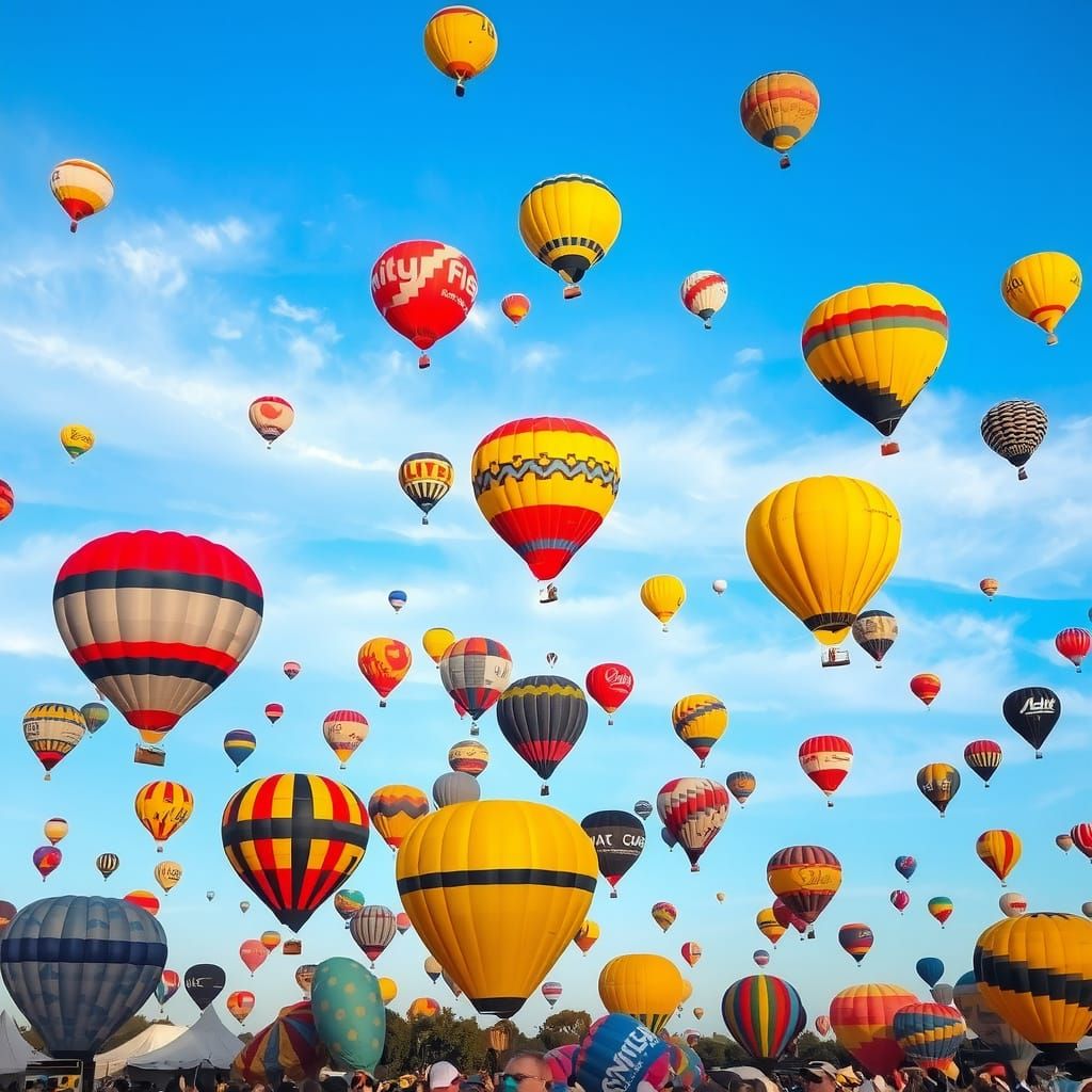 Colorful Hot Air Balloons at a Sky Festival