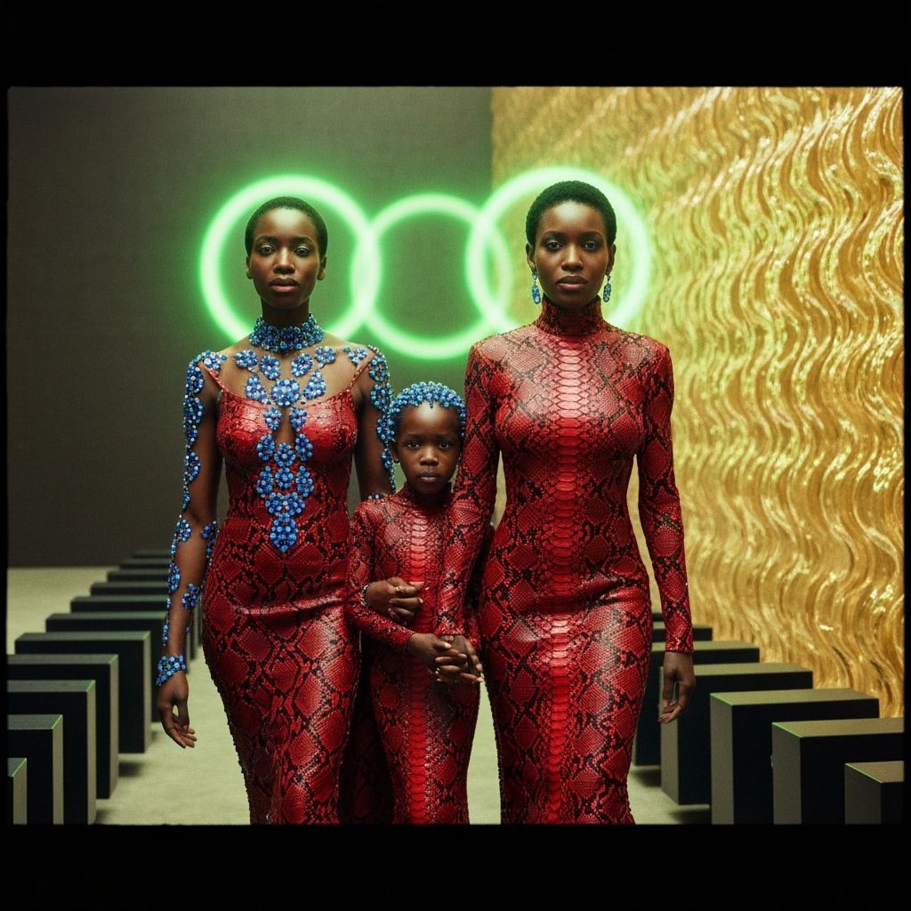 Three Generations in Snakeskin, Photorealistic Cinematic Sty...