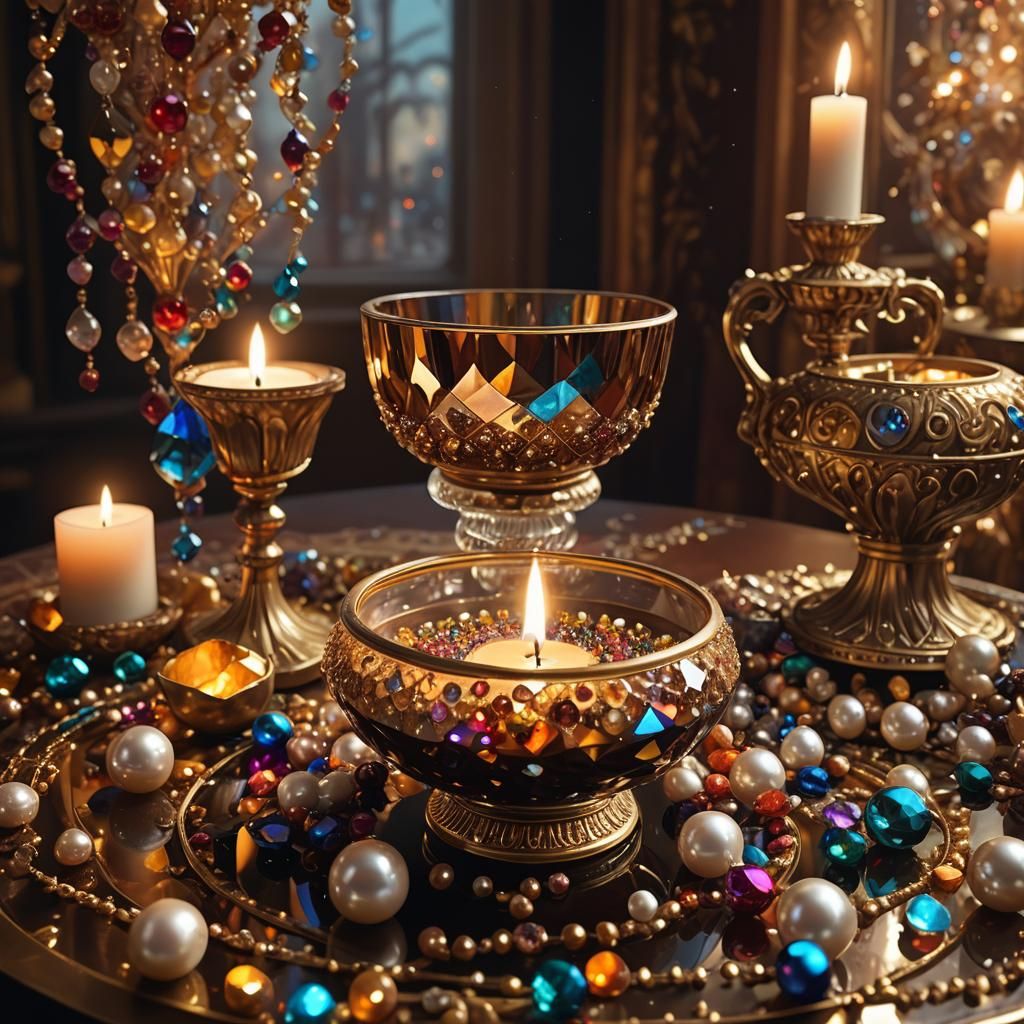 Crystal Sable with Candlelight: Fantasy Concept Art